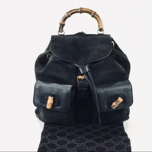 Gucci | Bags | Gucci Gg Bamboo Suede Backpack | Poshmark display picture 1